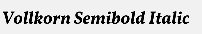 Vollkorn Semibold Italic